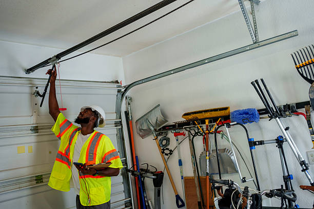 Professional Garage Door Panel Replacement technician working in Falcon Heights, MN